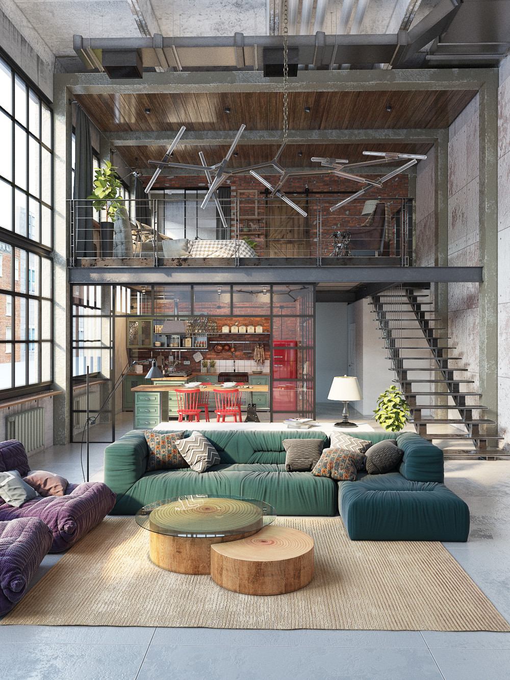 modern industrial loft design