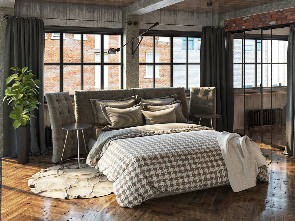 industrial chic bedroom design