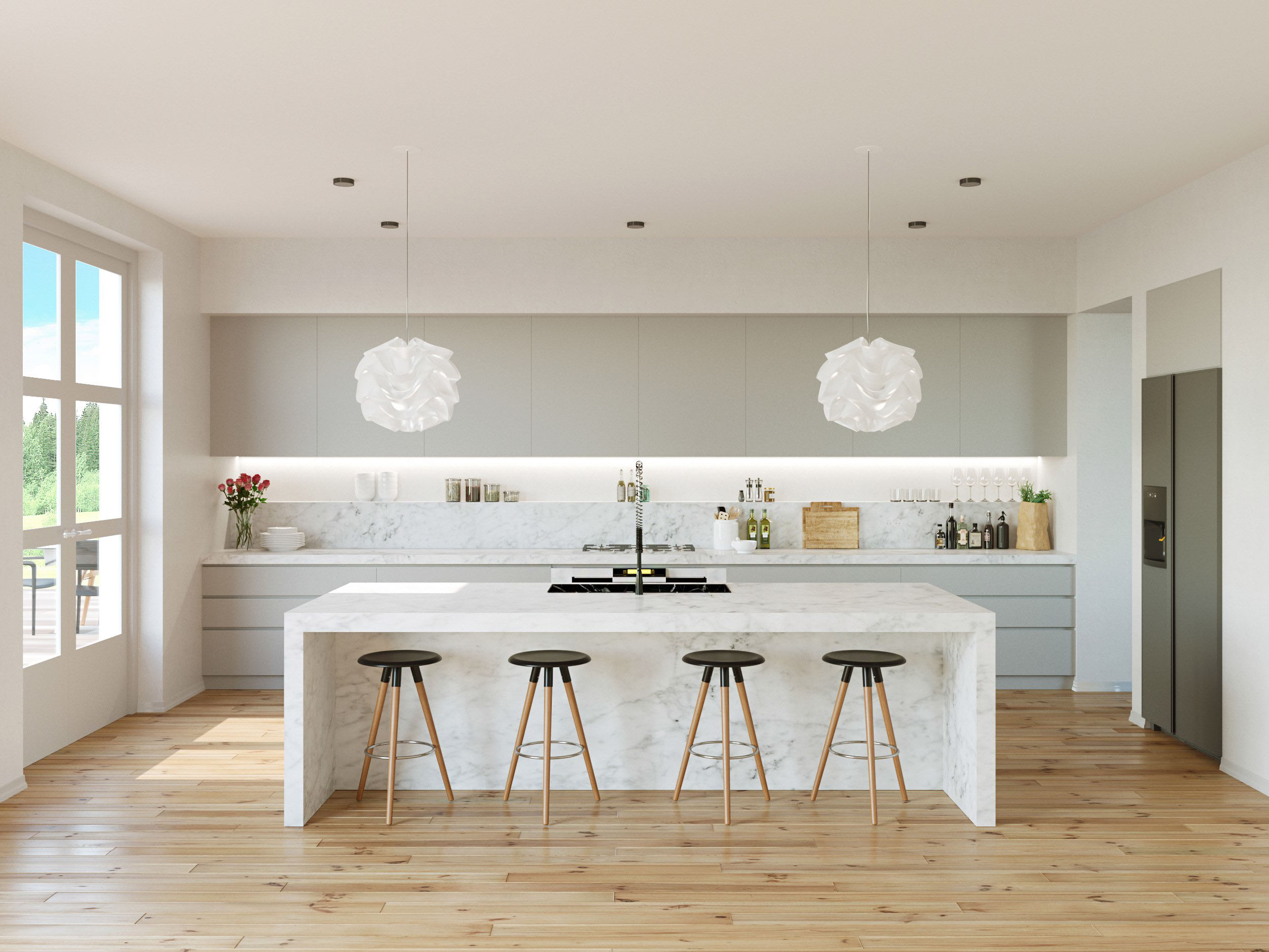 contemporary white kitchen design