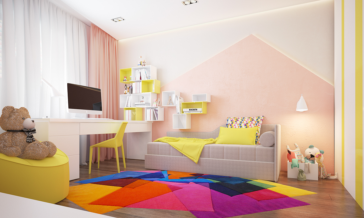 Beautiful Home Design Complete With A Colorful Kids Room Inside Roohome Com