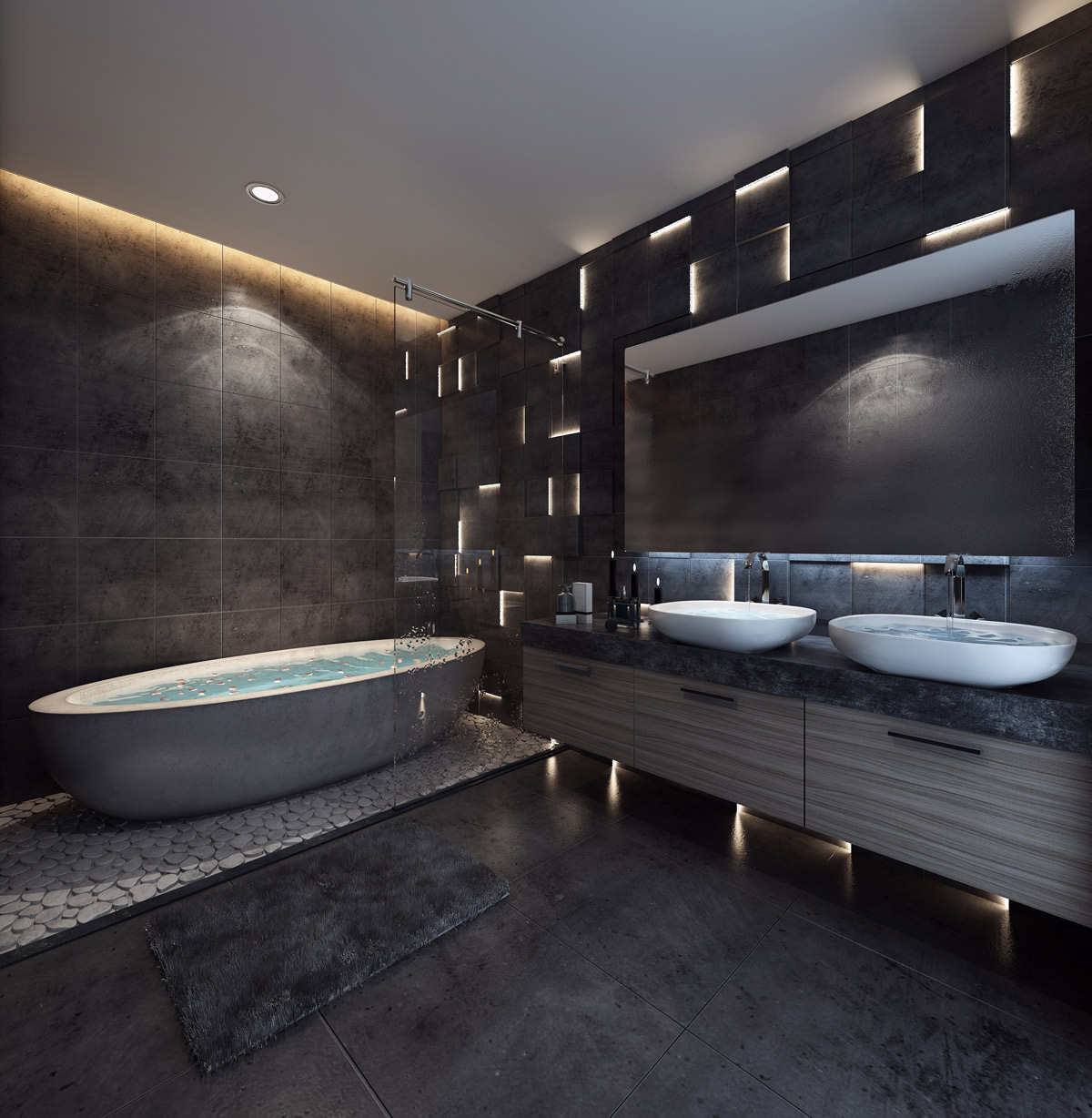dark bathroom design ideas