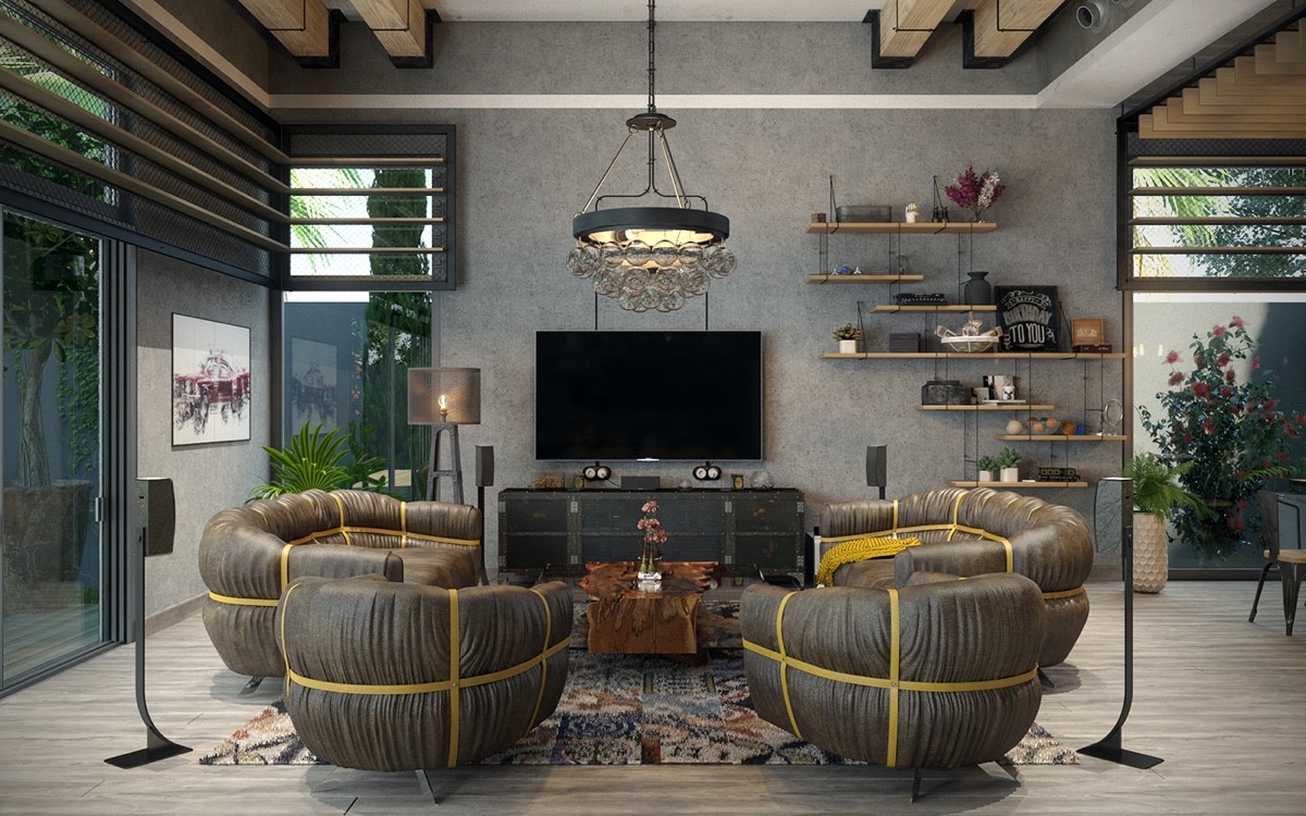 industrial living room decor