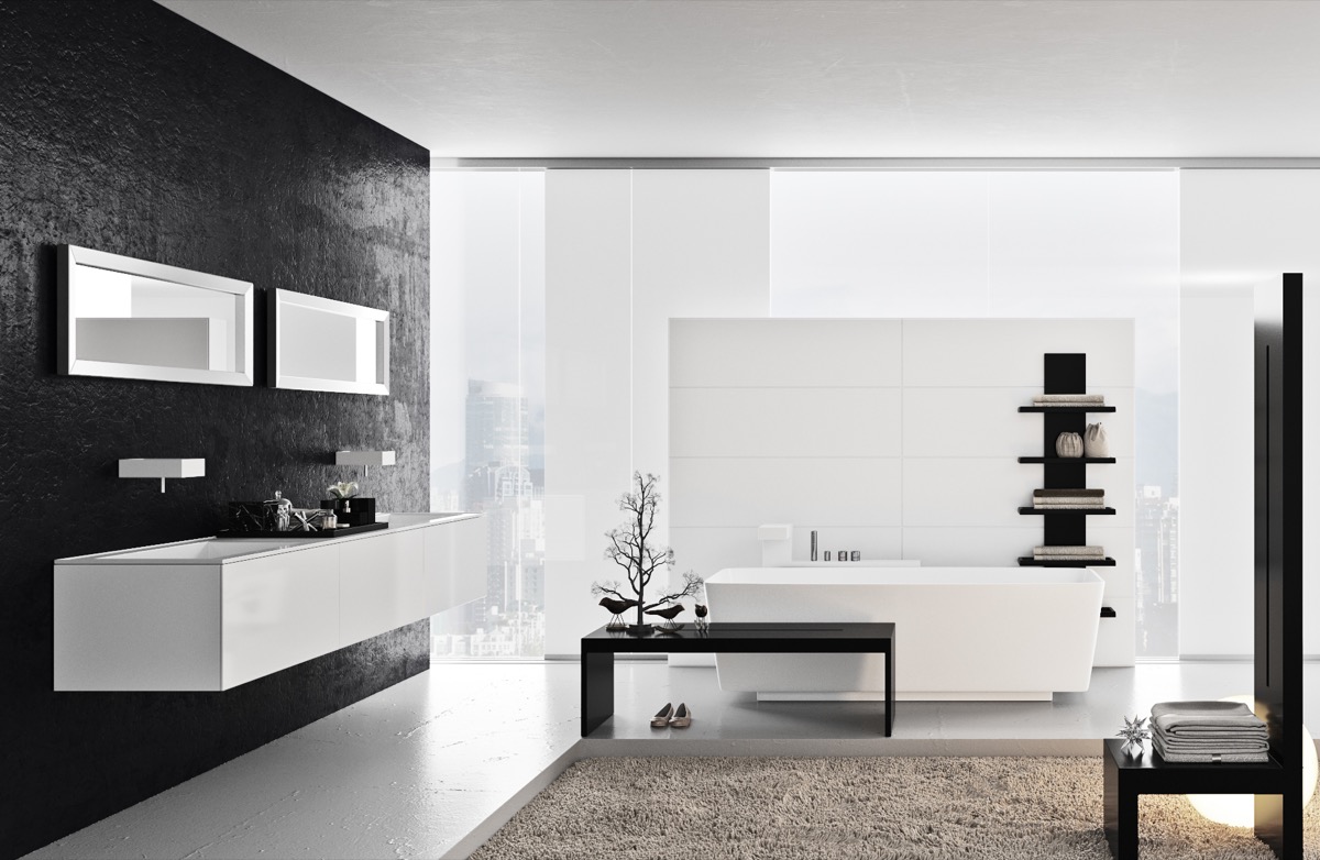 black and white bathroom design