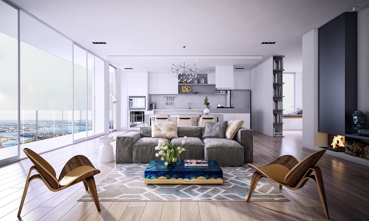 modern gray living room