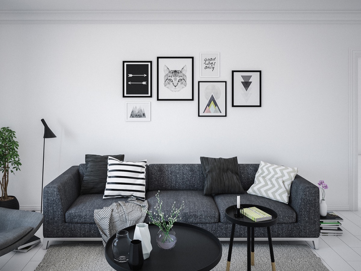 white scandinavian living room
