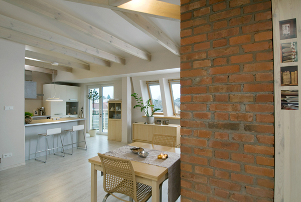 loft apartment design exposed a brick