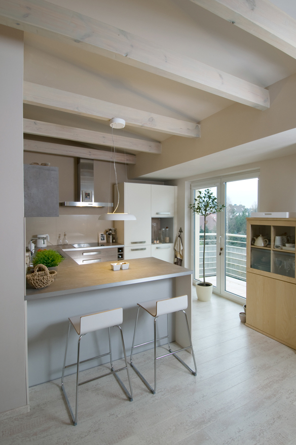 loft interior with soft color decor