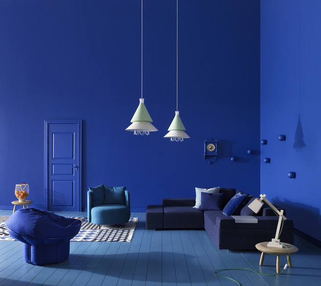 blue splash swedish interior