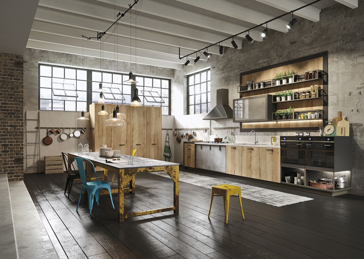 contemporary industrial kitchen