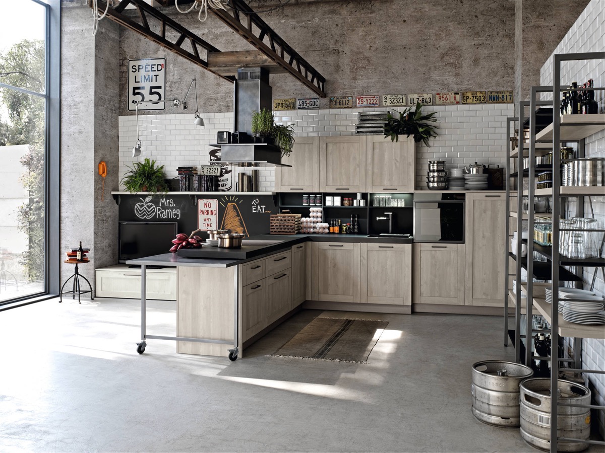 Industrial kitchen designs applied with fashionable decor ideas looks