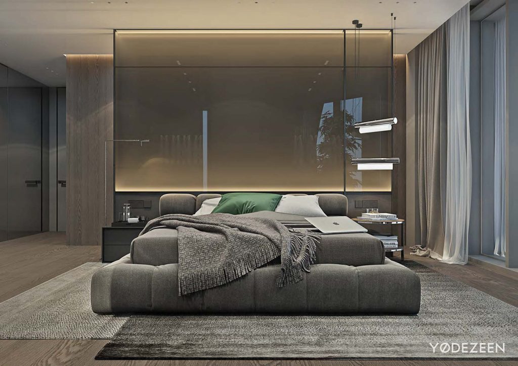 Luxurious apartment design arranged by a contemporary and organic style ...