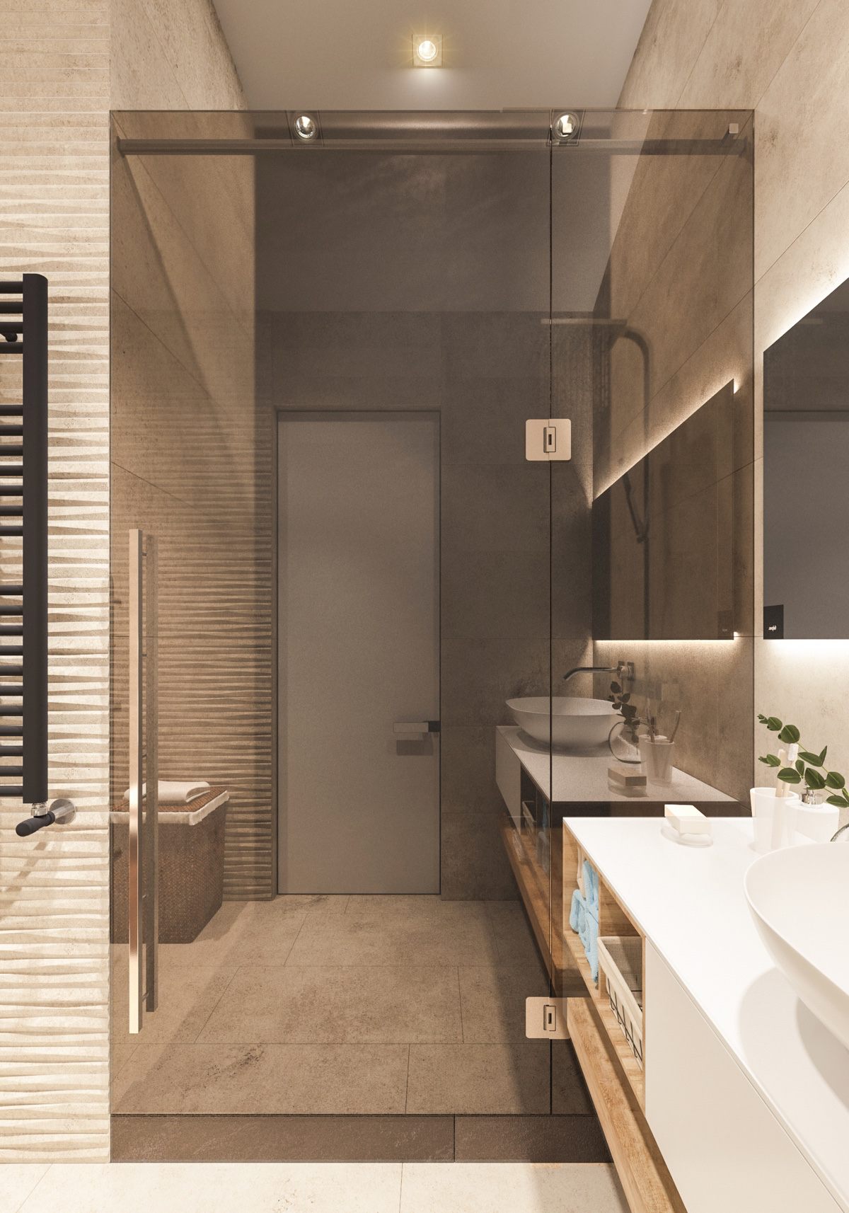 contemporary wooden bathroom