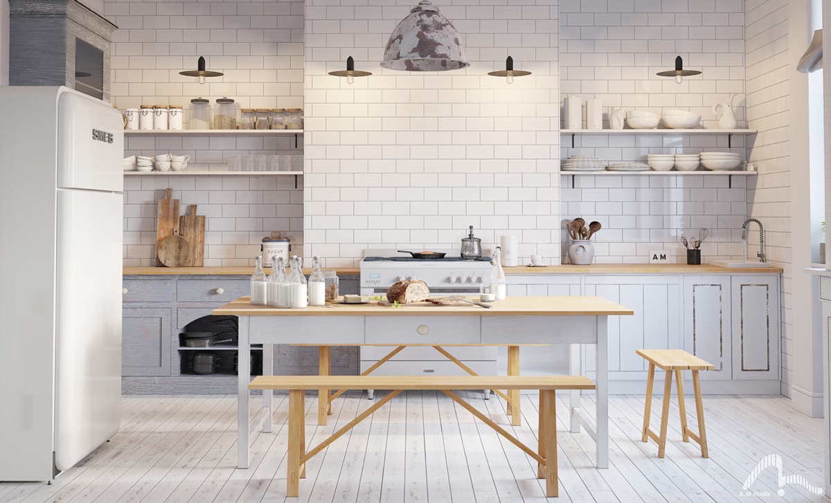 white modern kitchen design