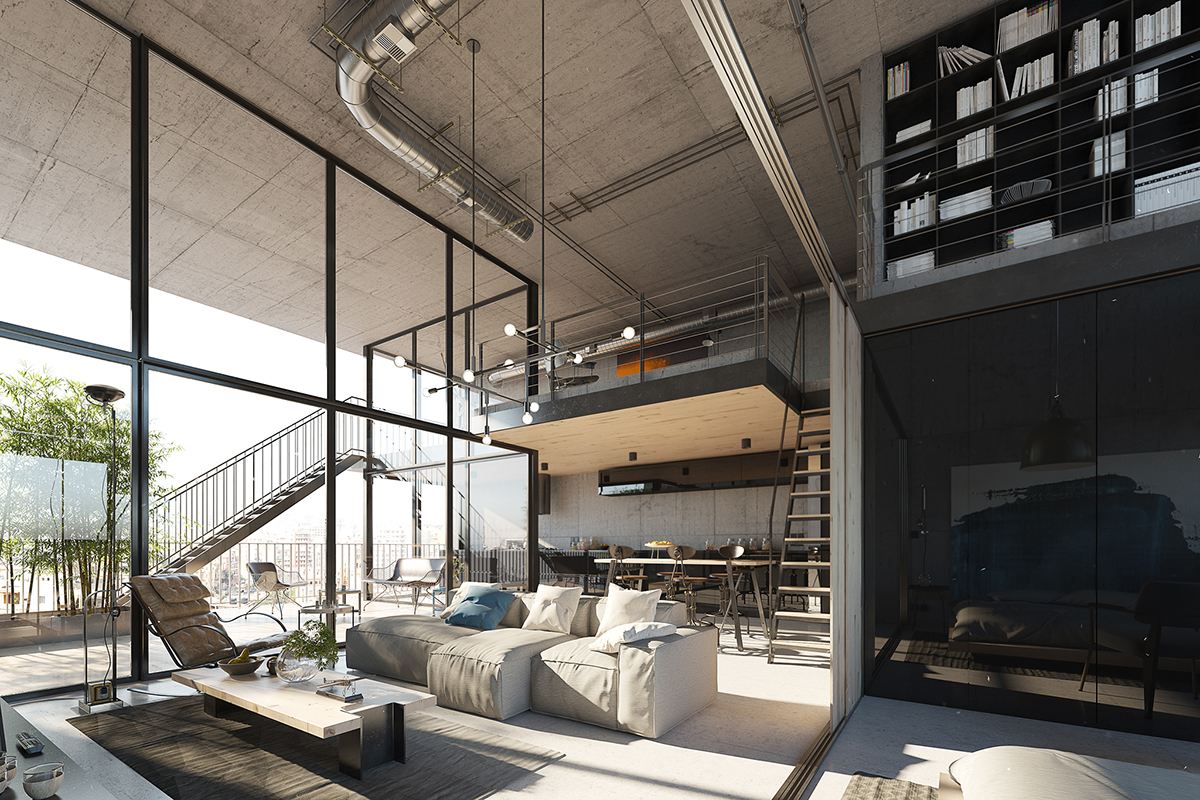 industrial living room