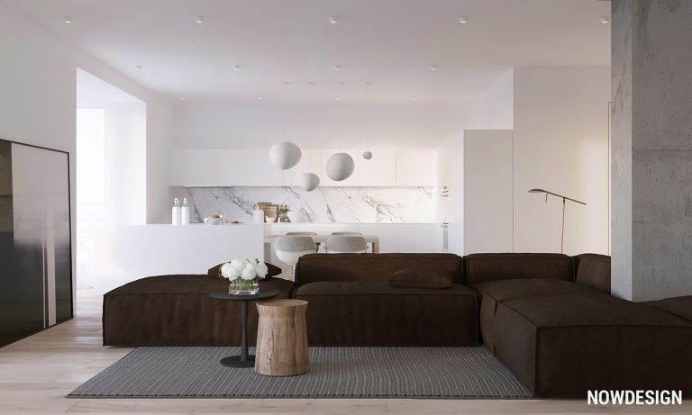 minimalist apartment lobby