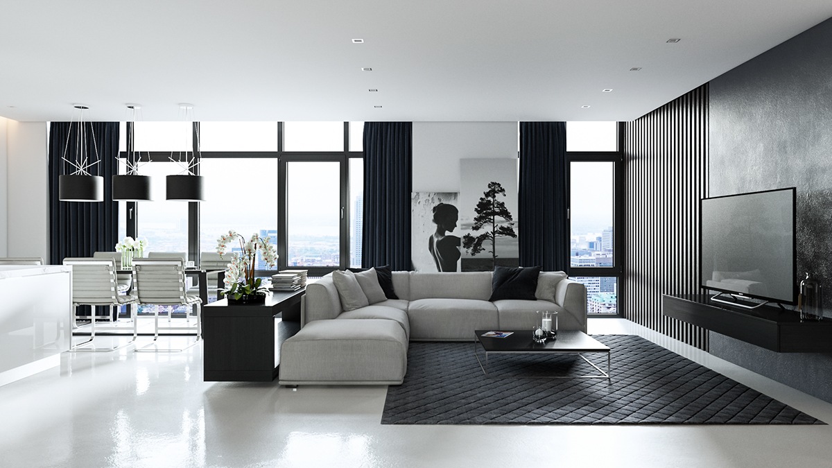 black and white living room decor ideas