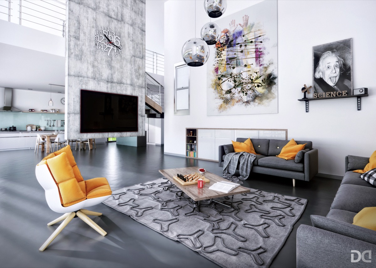 double-height-living-room-with-art-work