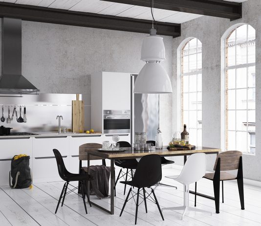 monochrome kitchen set
