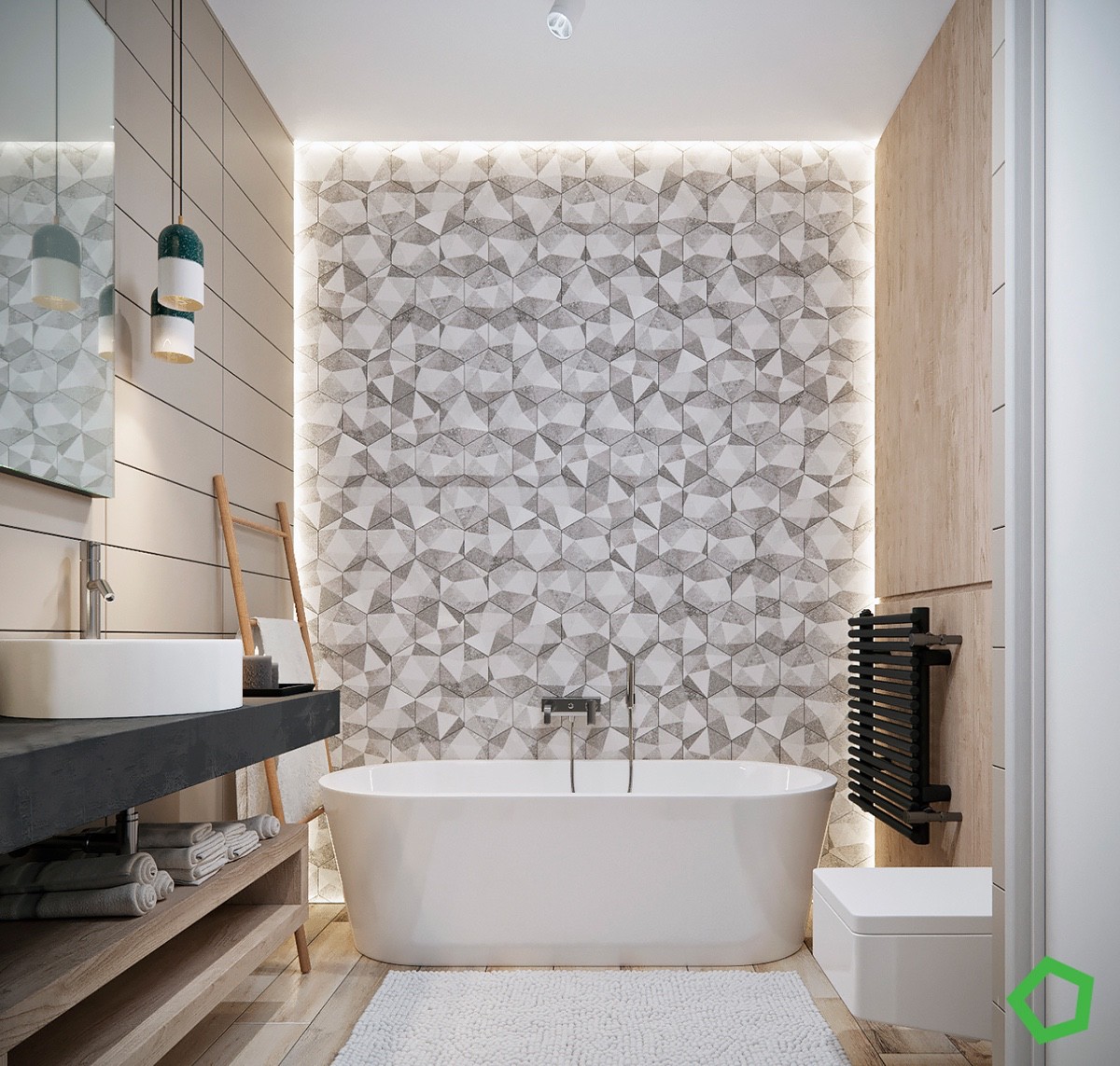 geometric-bathtub-accent-wall