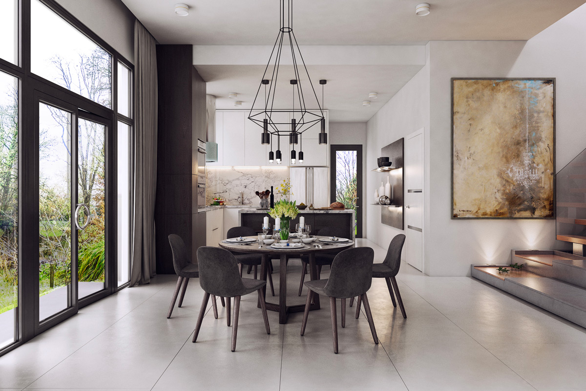 stencil-chandelier-tiled-floor-monochrome-dining-room