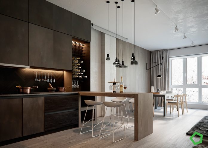Gorgeous Apartment Design By Using a Contemporary Furniture Showing ...