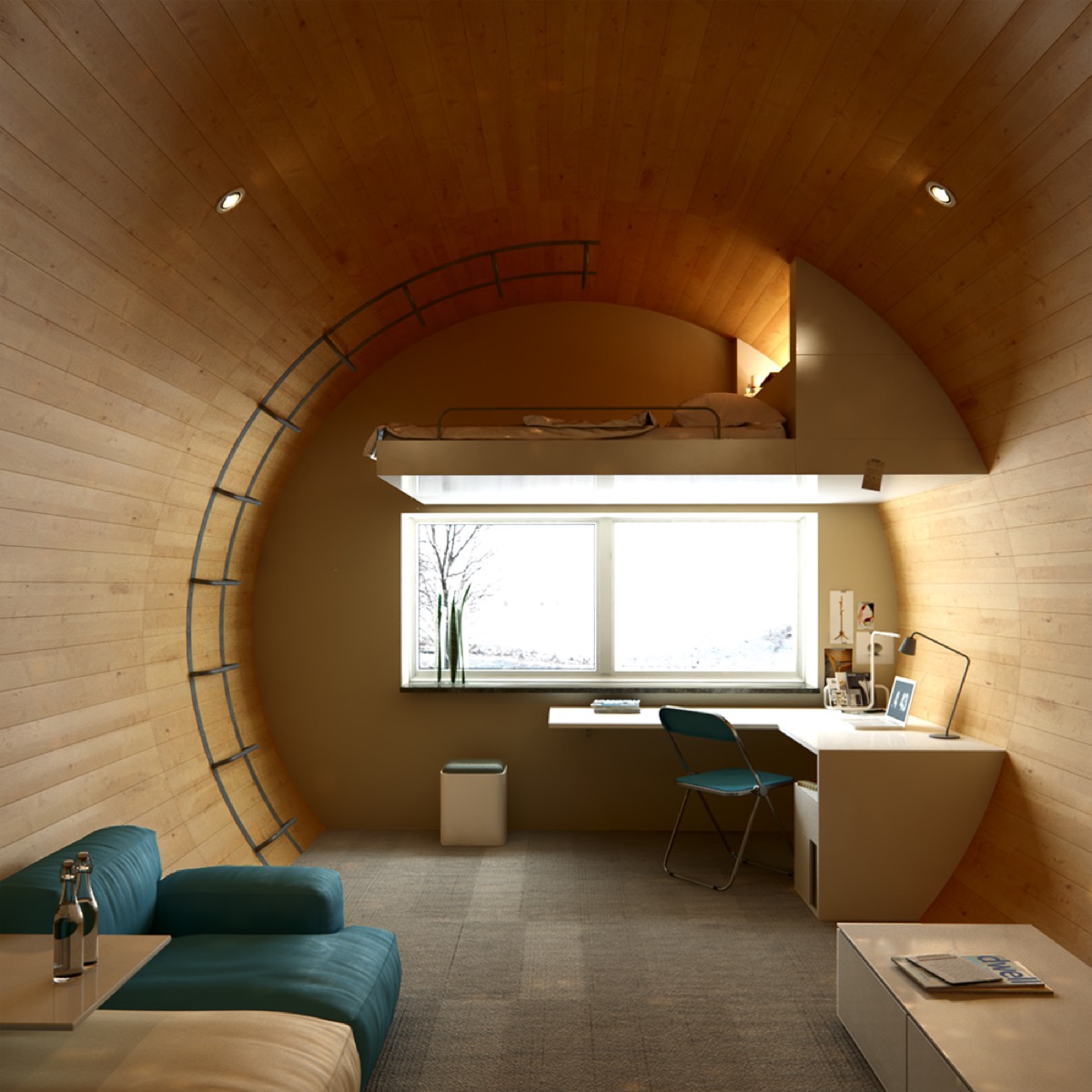 amazing-round-bedroom-design-with-loft 