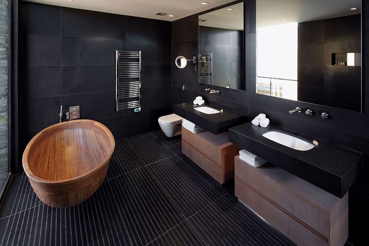 dark luxury bathroom design