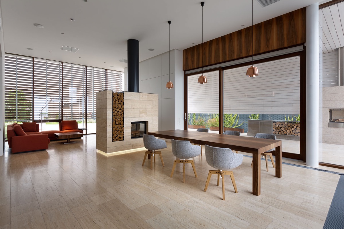 grey-chairs-wood-stack-rustic-dining-room 