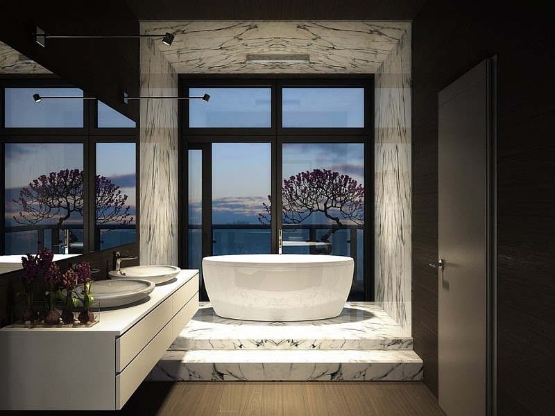 luxury dark bathroom design 