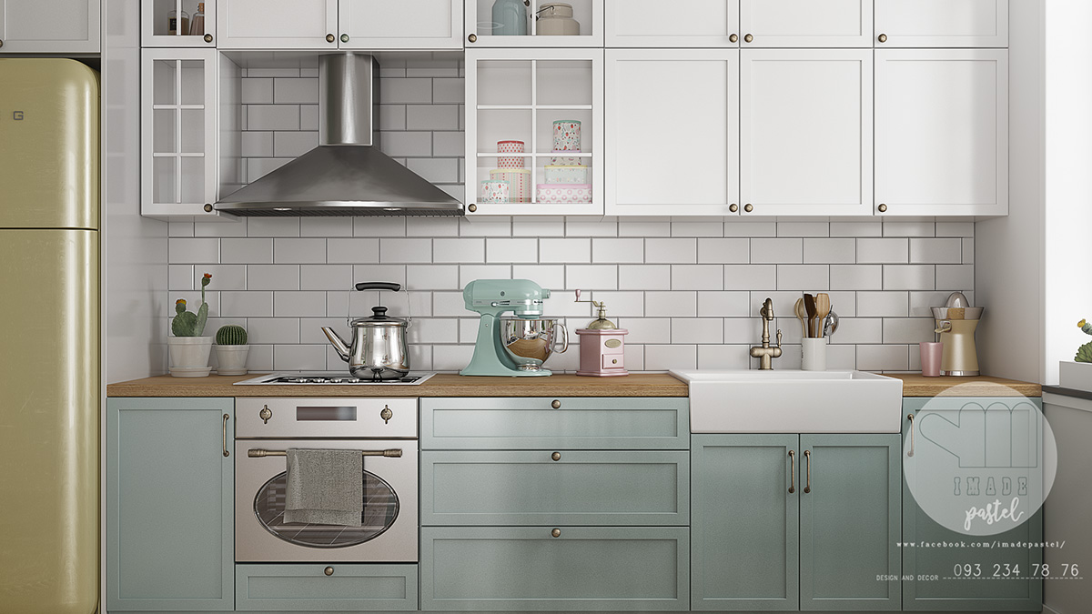 teal-Scandinvian-kitchen-tile-brickwork-splashback