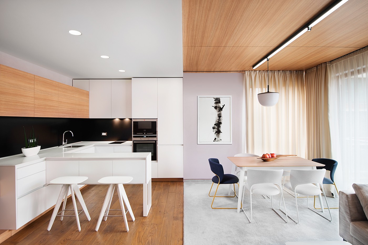 minimalist wooden kitchen set design