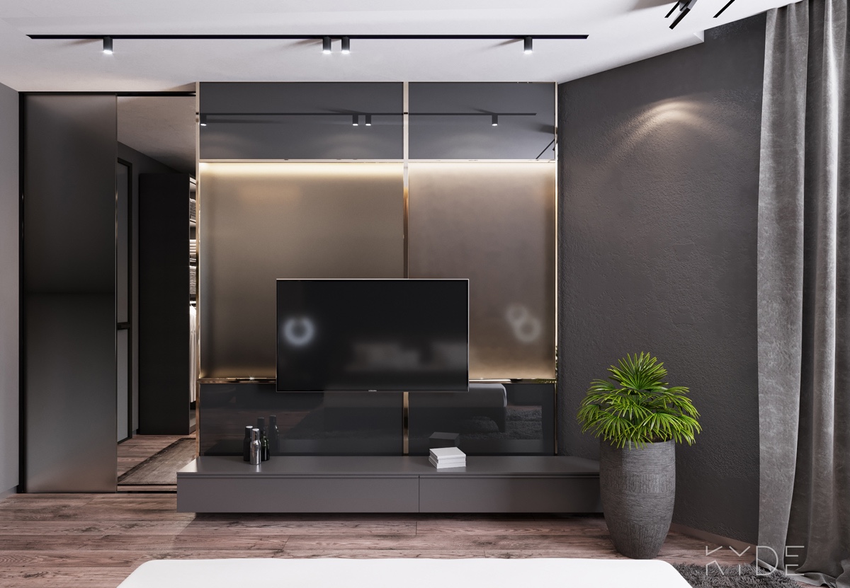 minimalist storage for television place