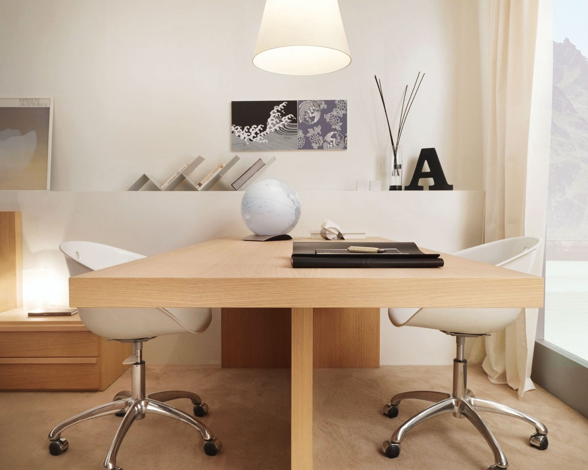 simple wooden workspace design 