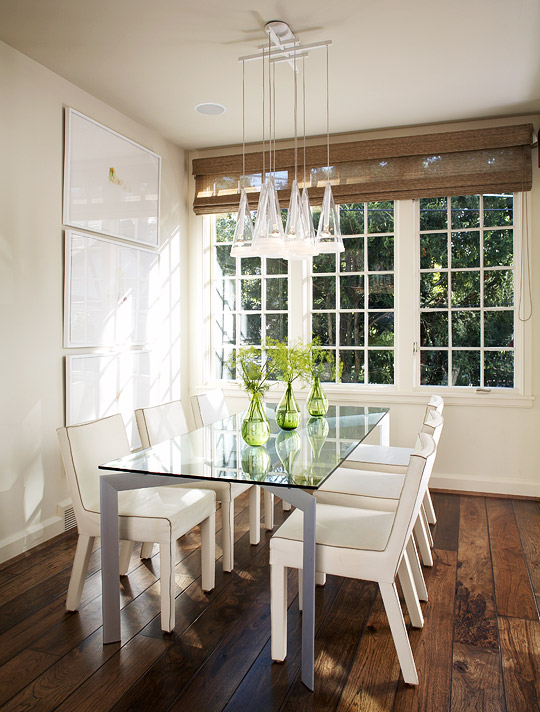 white simple dining room decor