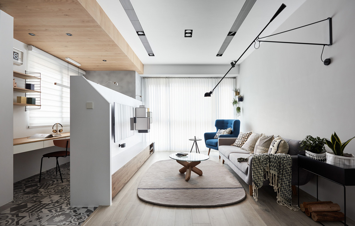 Scandinavian white living room