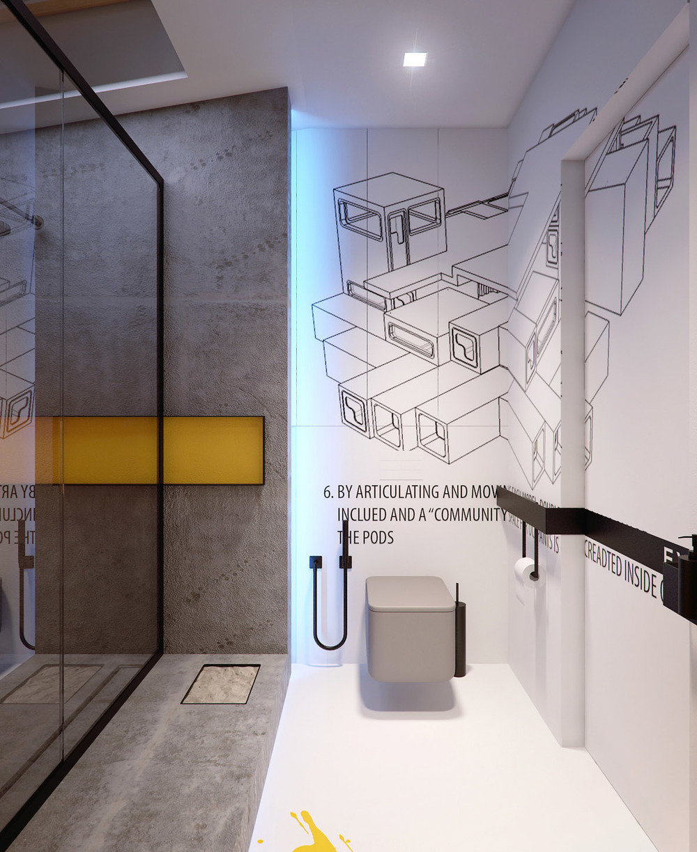 artwork design for contemporary bathroom