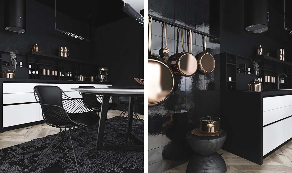 black-kitchen-decor ideas