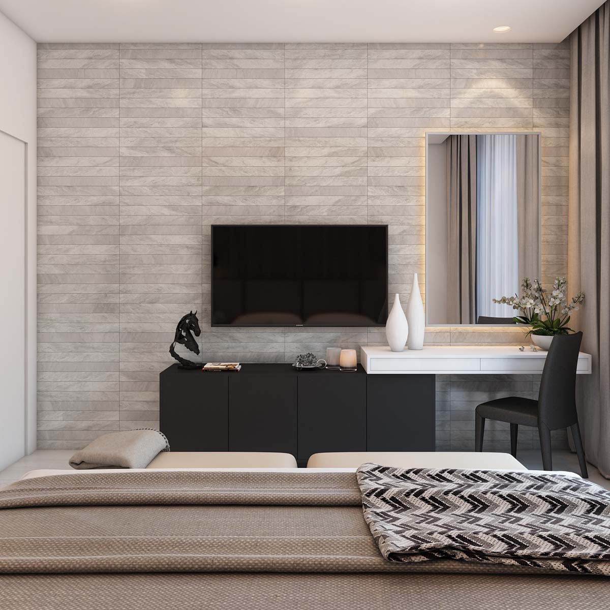 brick-accent-wall for bedroom