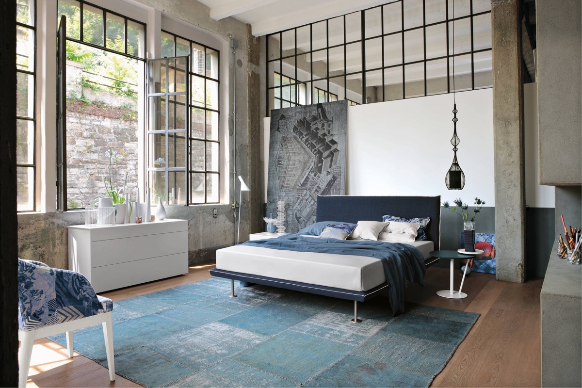 eclectic-industrial-bedroom design 