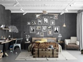 trendy industrial bedroom design
