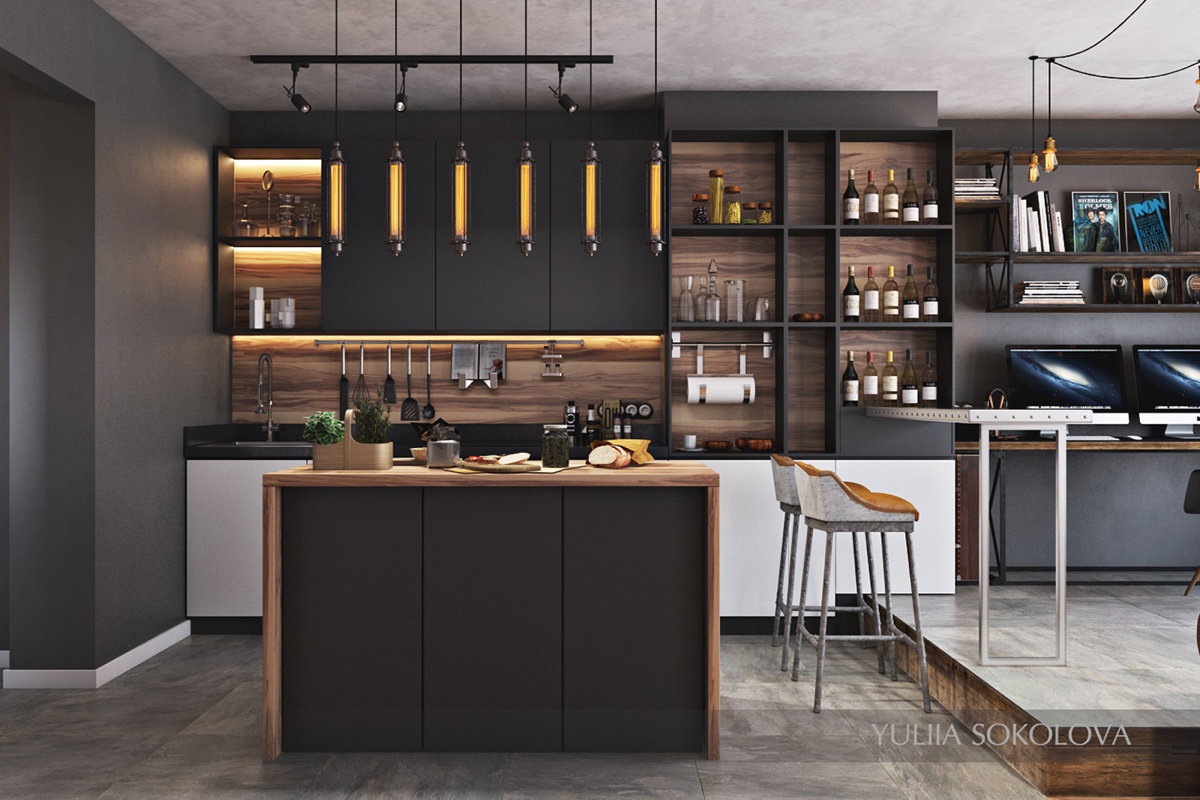 industrial-kitchen-lighting