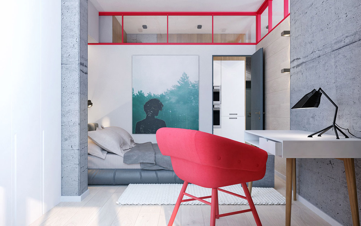 red-office-chair for modern bedroom