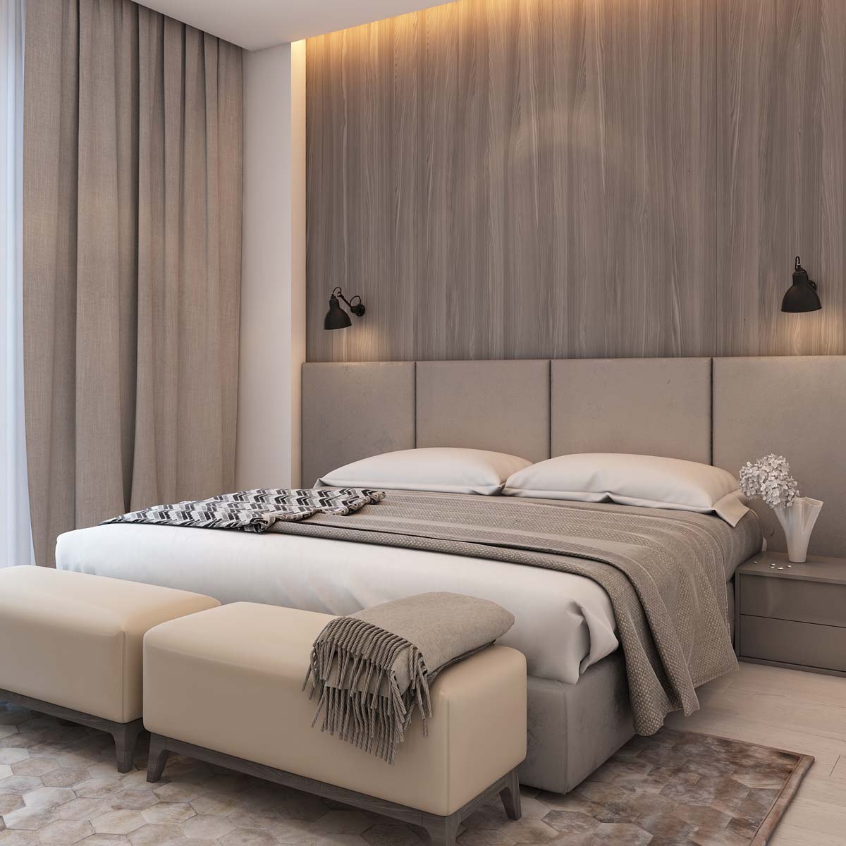 simple-bedroom-design with wooden