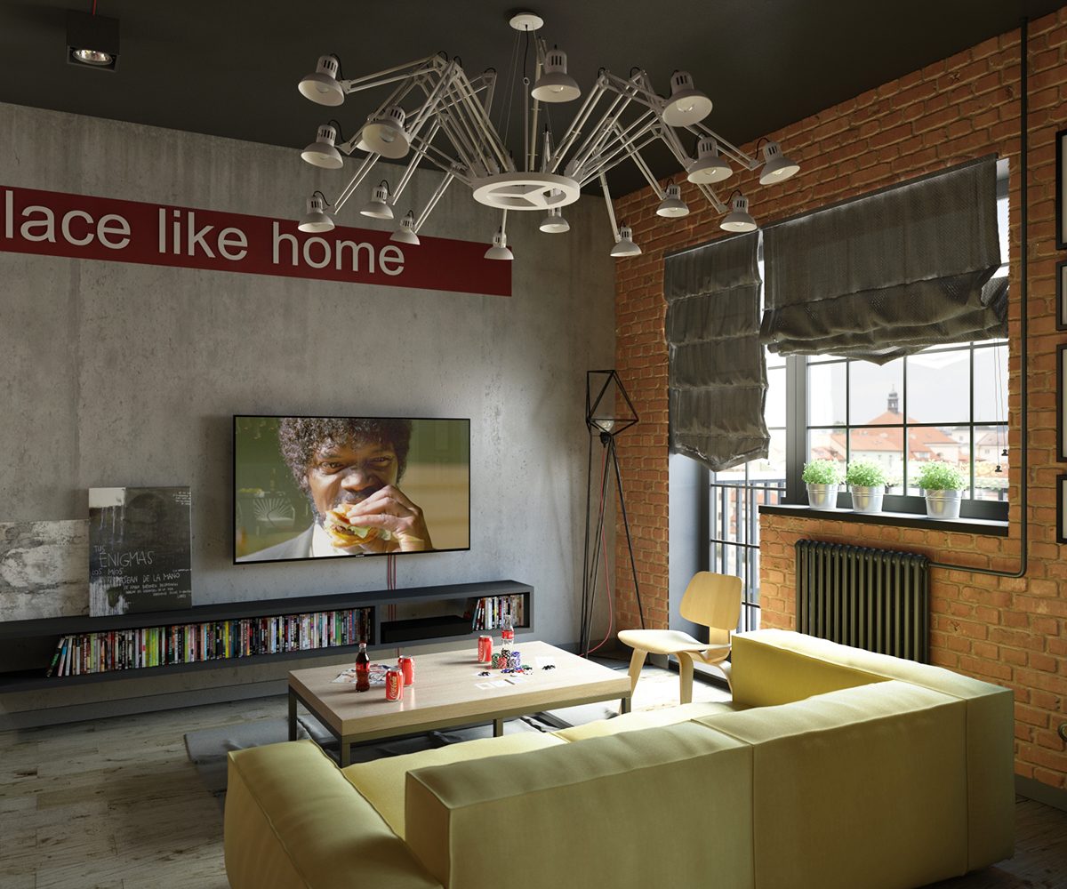 industrial living room houzz