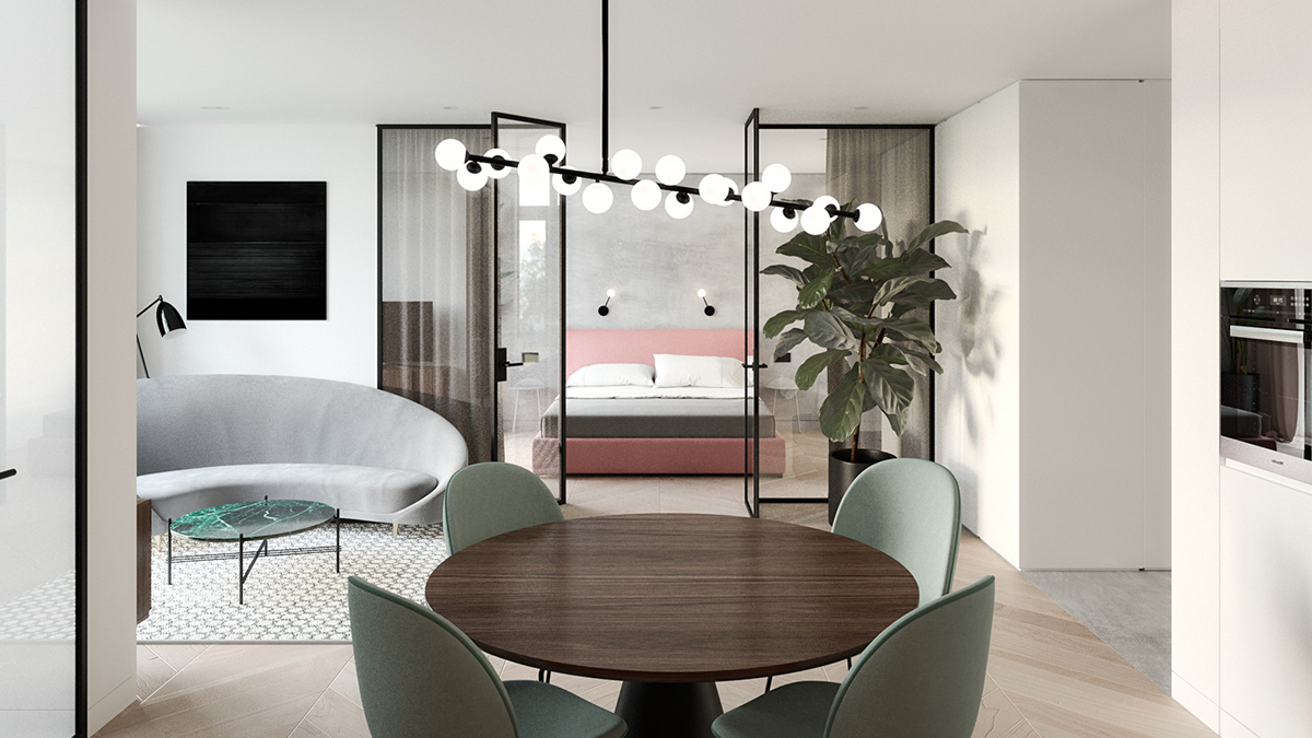 unique-lighting for simple modern interior