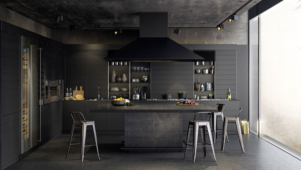 dark-kitchen-charcoal-painted-with-open-shelves 