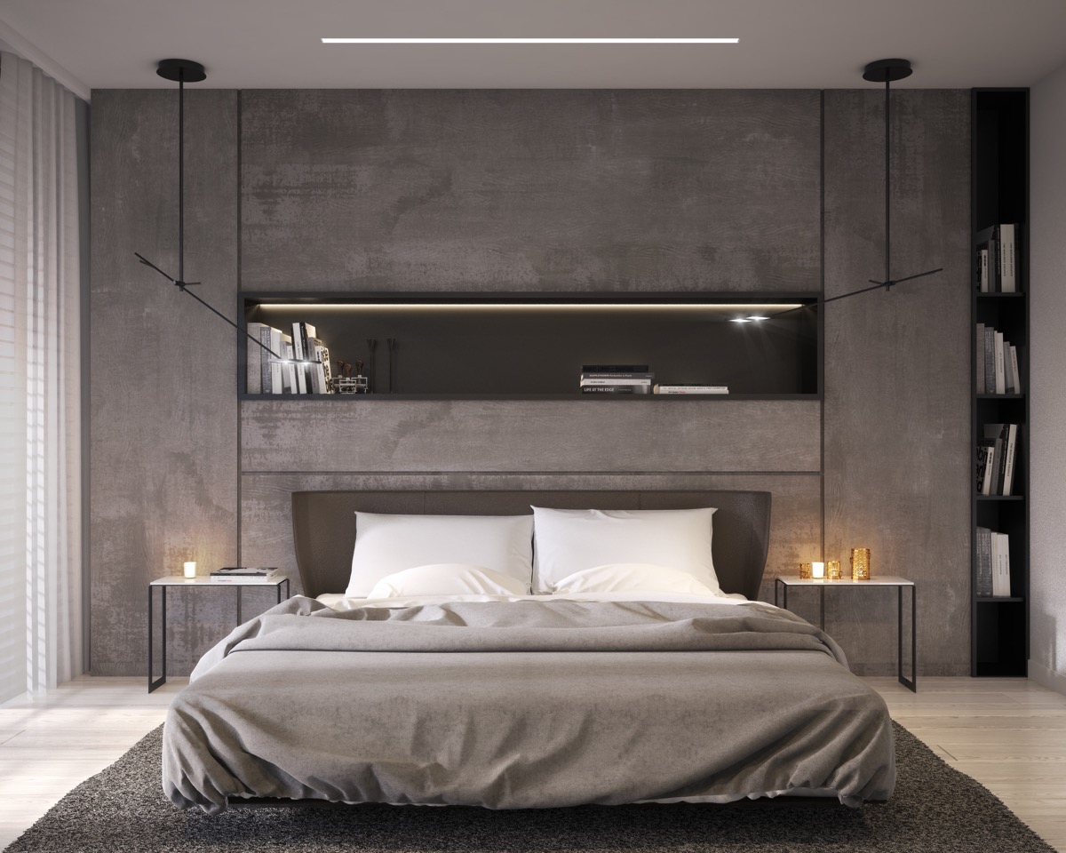 minimalist-concrete-bedroom wall 