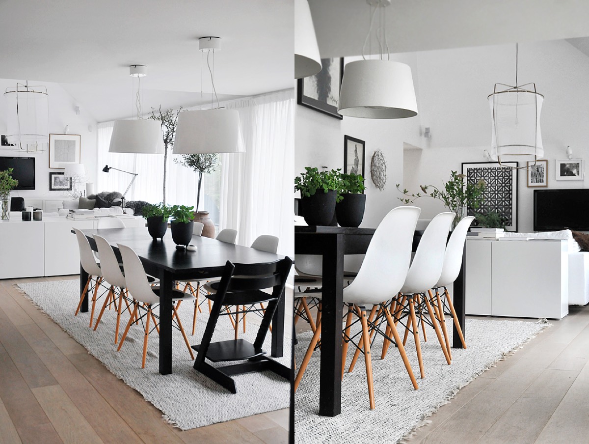 Black White And Grey Dining Room