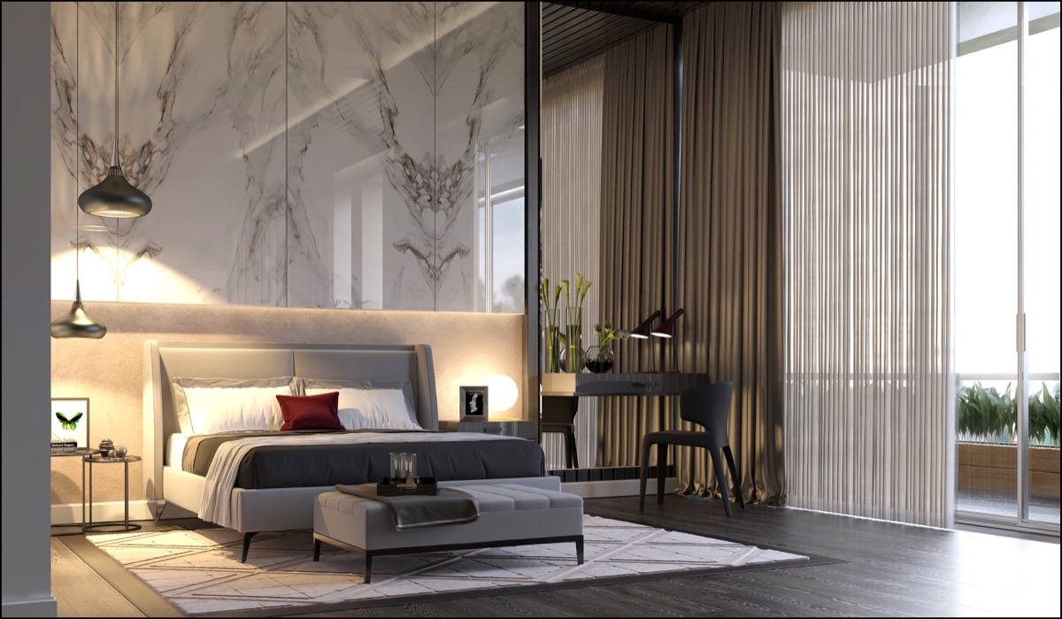 sophisticated-luxury-bedroom-with-marble-accent-wall 