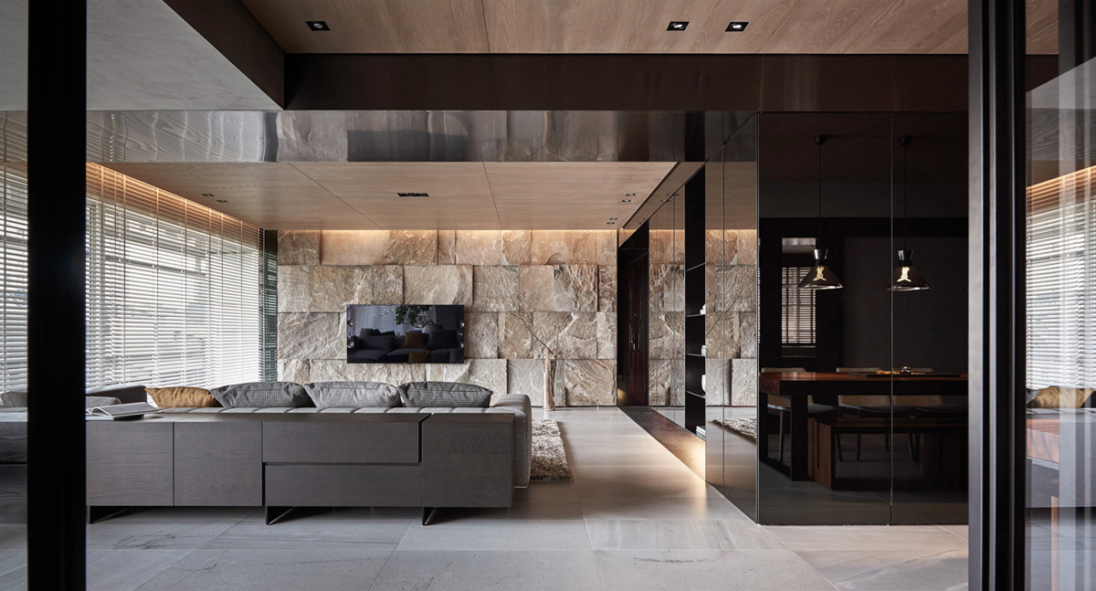 stone-wall-rustic-black for living room
